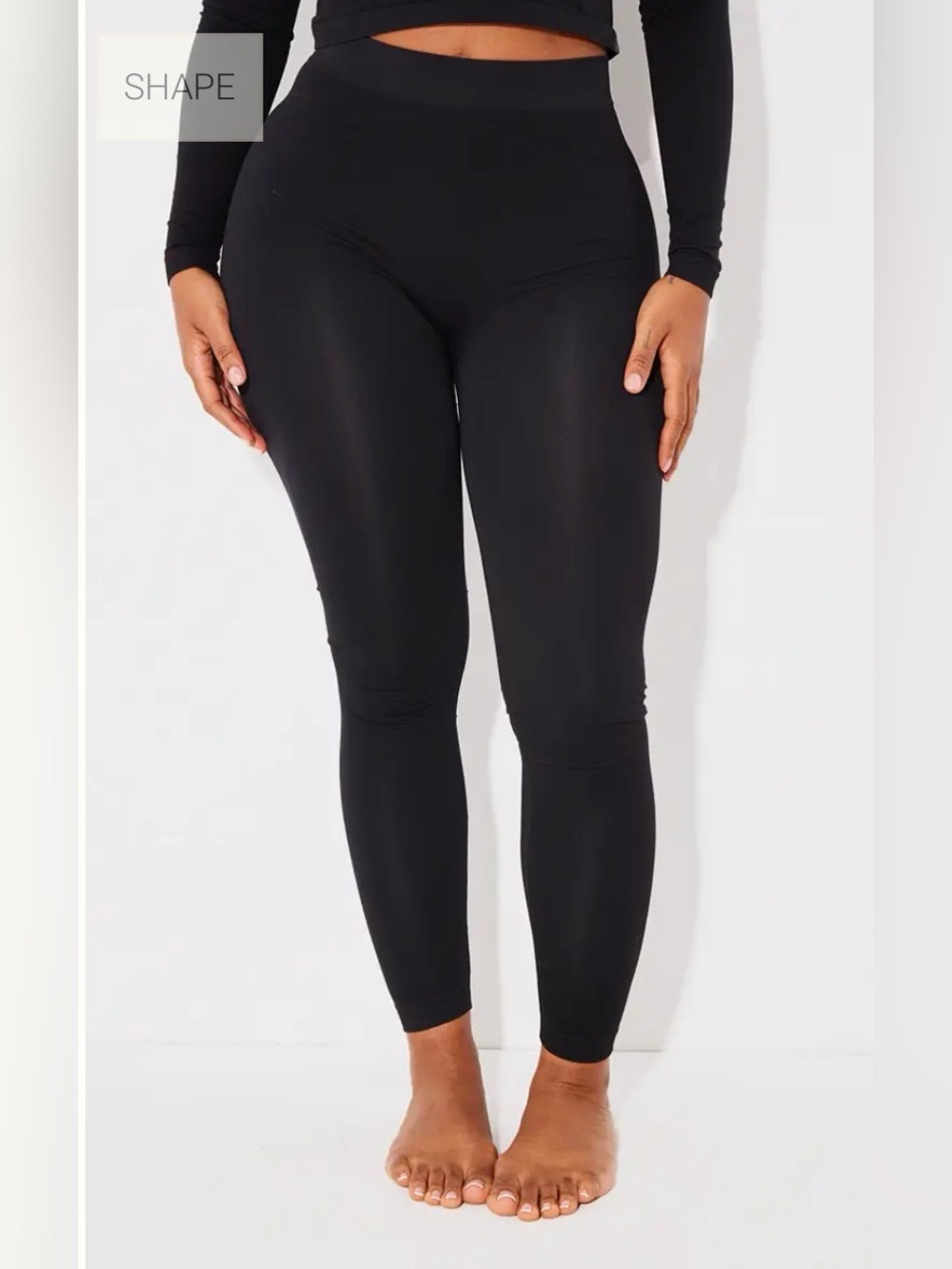 PrettyLittleThing BLACK SHAPE SCULPTED HIGH WAISTED LEGGINGS
